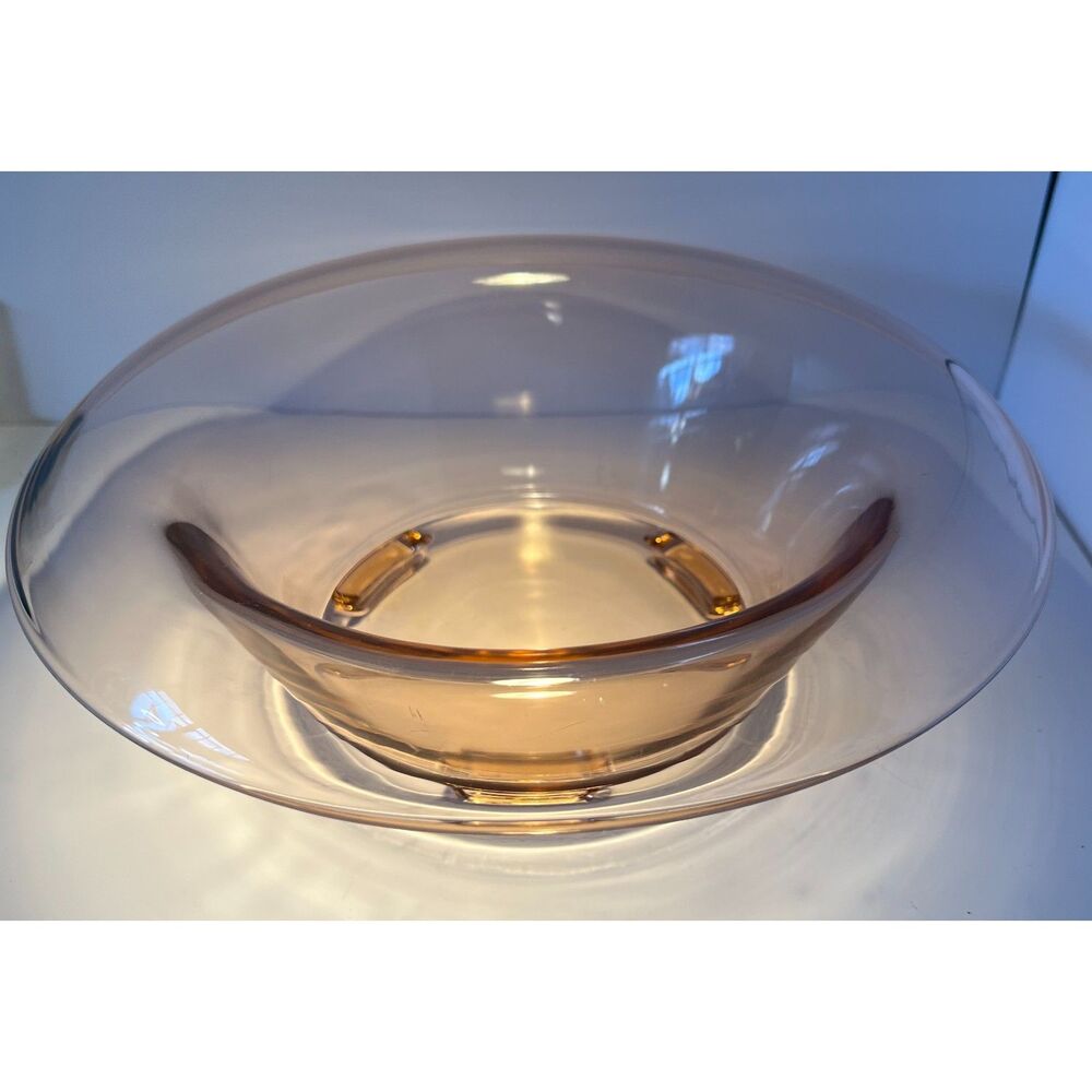 Pink Depression Glass Console Bowl with Footed Pedestal